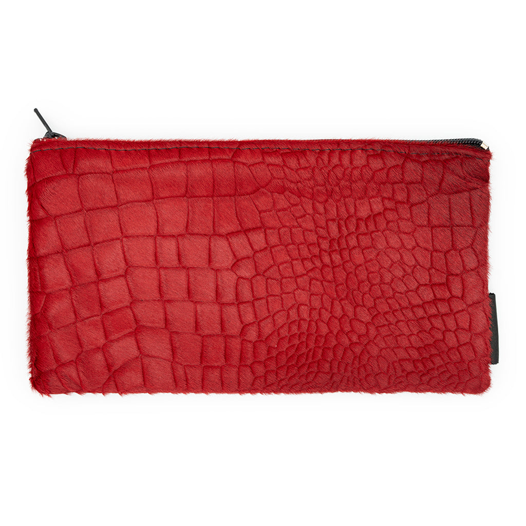 RED HAIRY ALLIGATOR CASH BAG