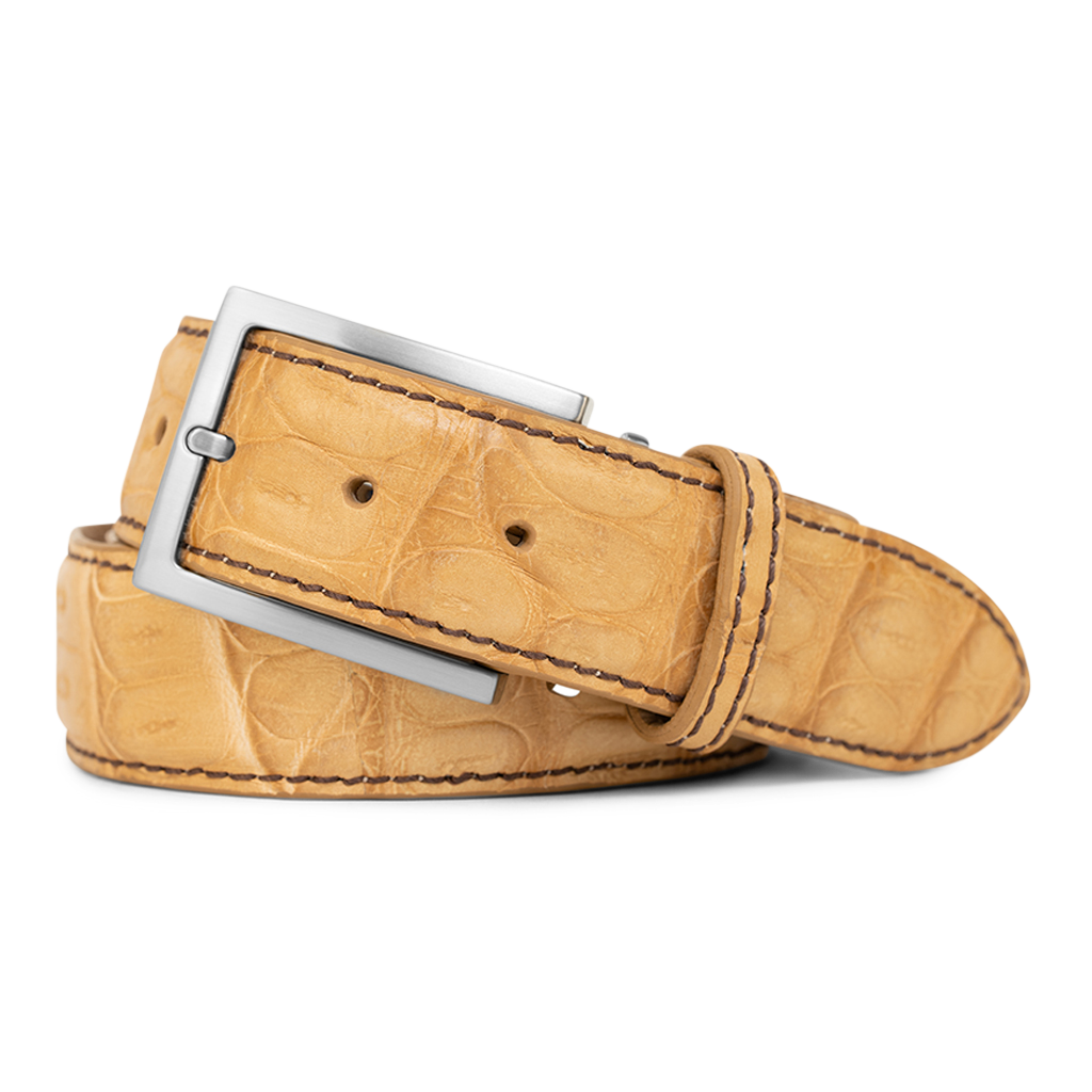 TAN CAIMAN TAIL BELT