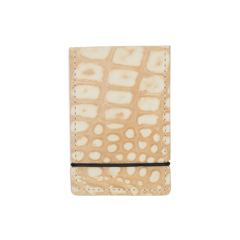 TAN BUFFED ALLIGATOR CASH COVER WALLET