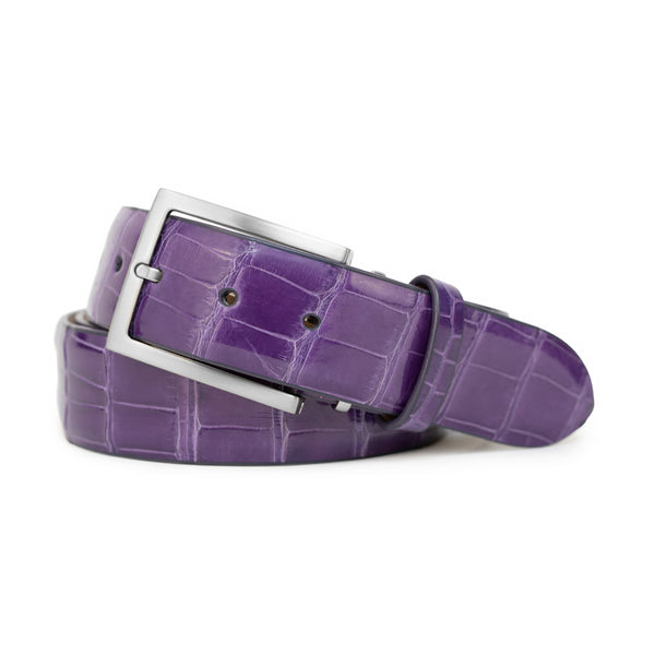 Purple Alligator Genuine Leather Handmade in USA Golf Belt  display picture 3