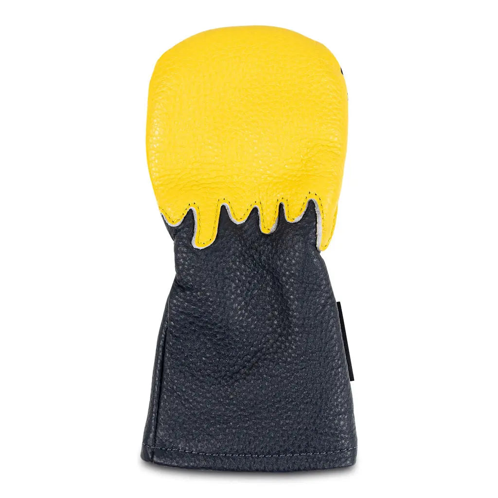 YELLOW LEATHER DRIP HYBRID HEADCOVER Ace of Clubs Golf Co.