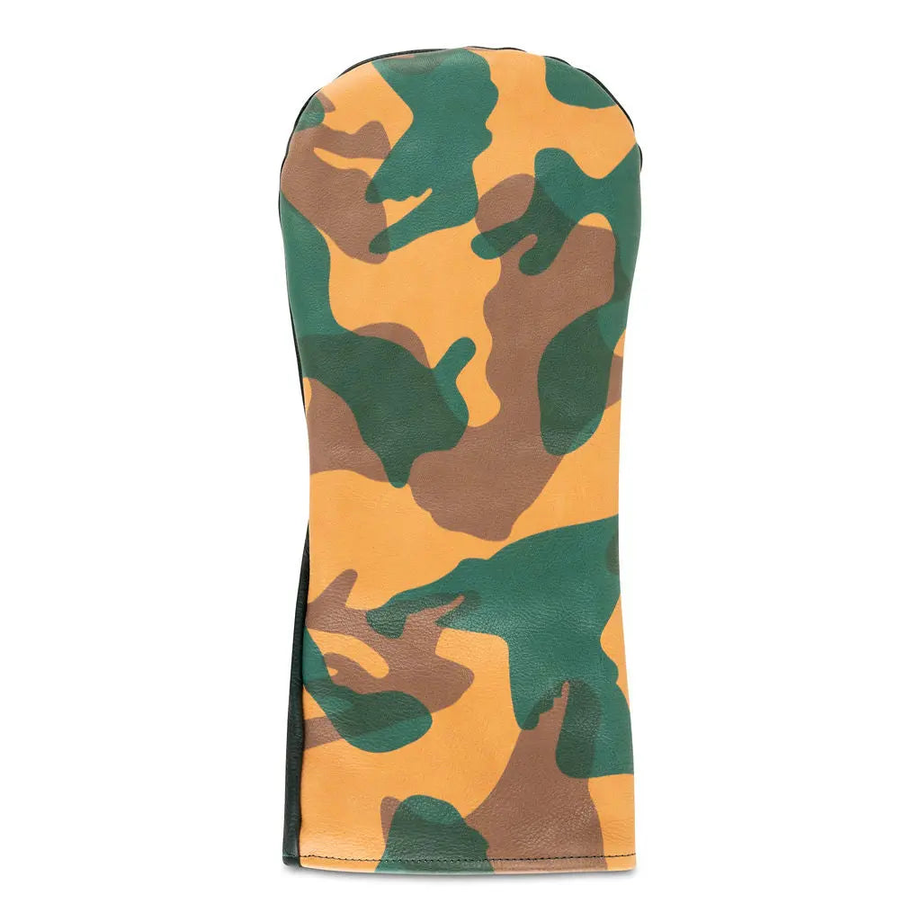 TAN CAMO LEATHER DRIVER HEADCOVER - Premium Driver Cover from Ace of Clubs Golf Co. - Just $49.00! Shop now at Ace of Clubs Golf Company