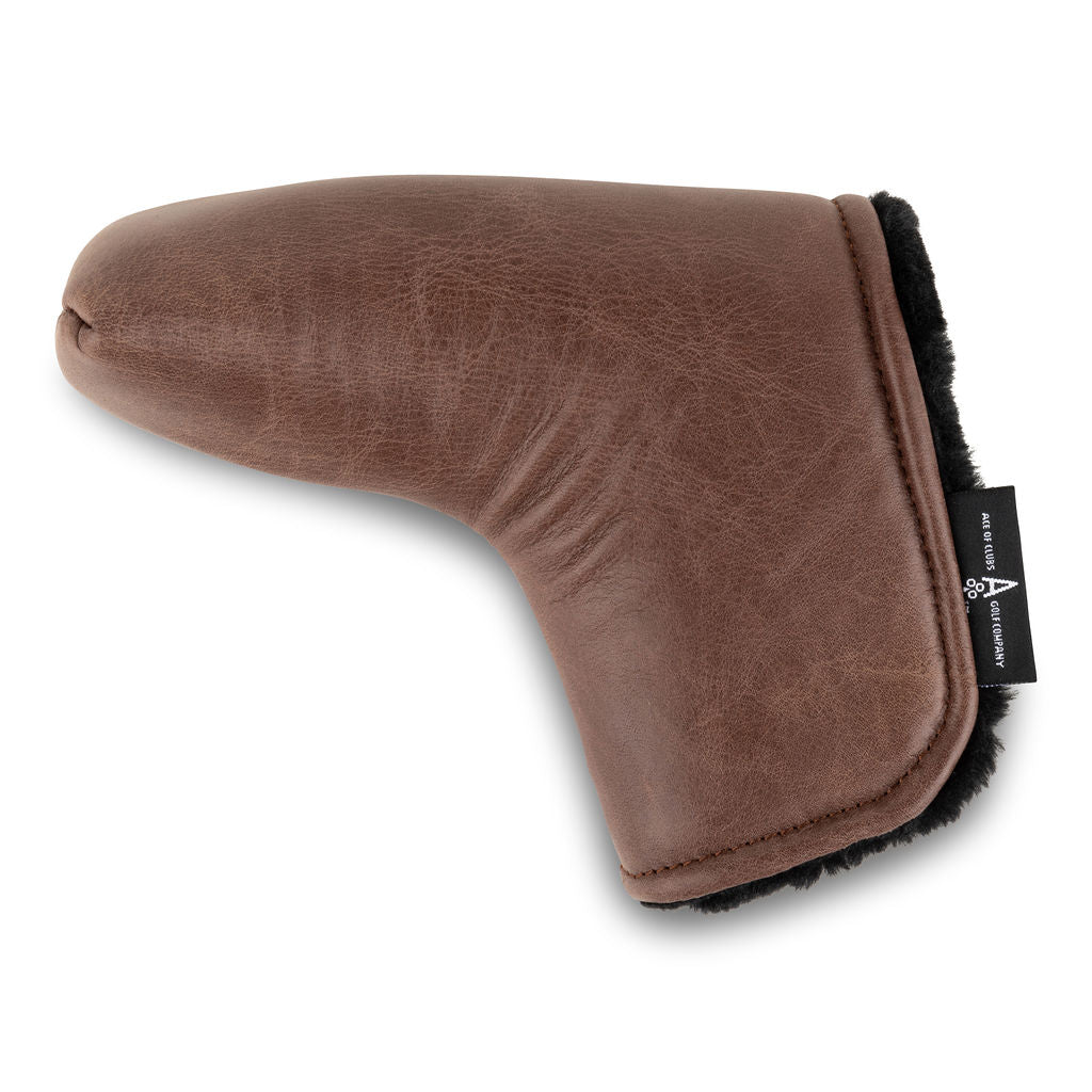 BROWN LEATHER PUTTER HEADCOVER - Premium Putter Headcover from Ace of Clubs Golf Co. - Just $59.00! Shop now at Ace of Clubs Golf Company