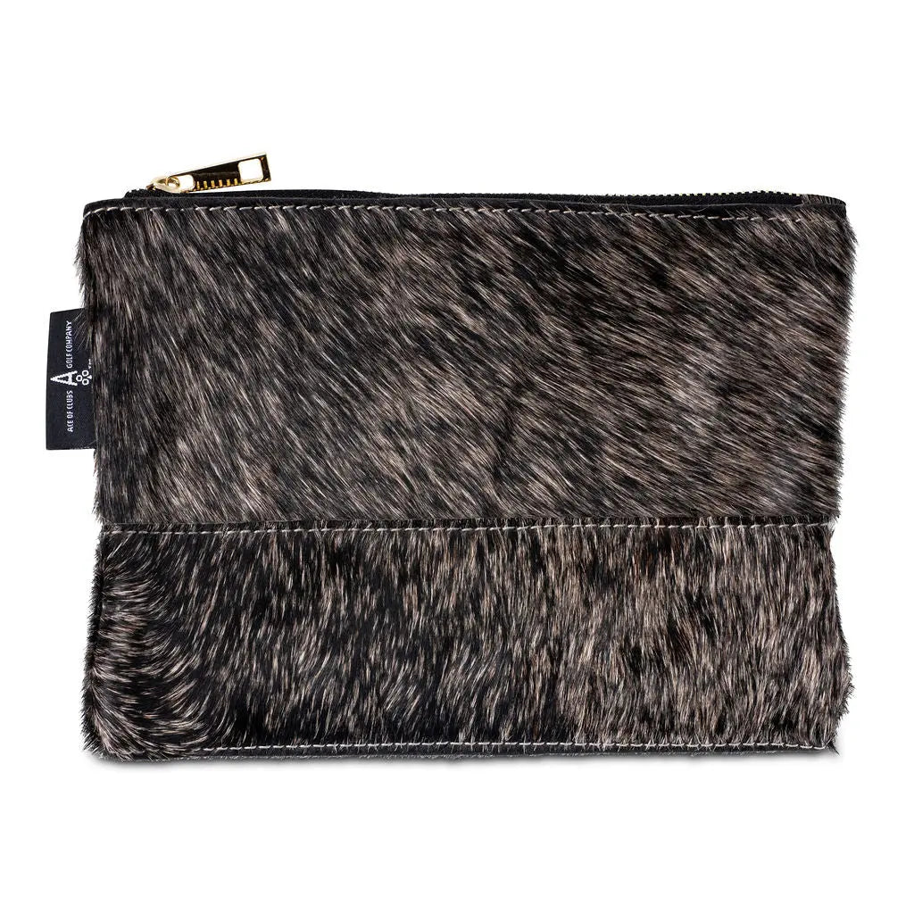 HAIRY COWHIDE LEATHER - Premium Zippered Pouch from Ace of Clubs Golf Co. - Just $69.0! Shop now at Ace of Clubs Golf Company
