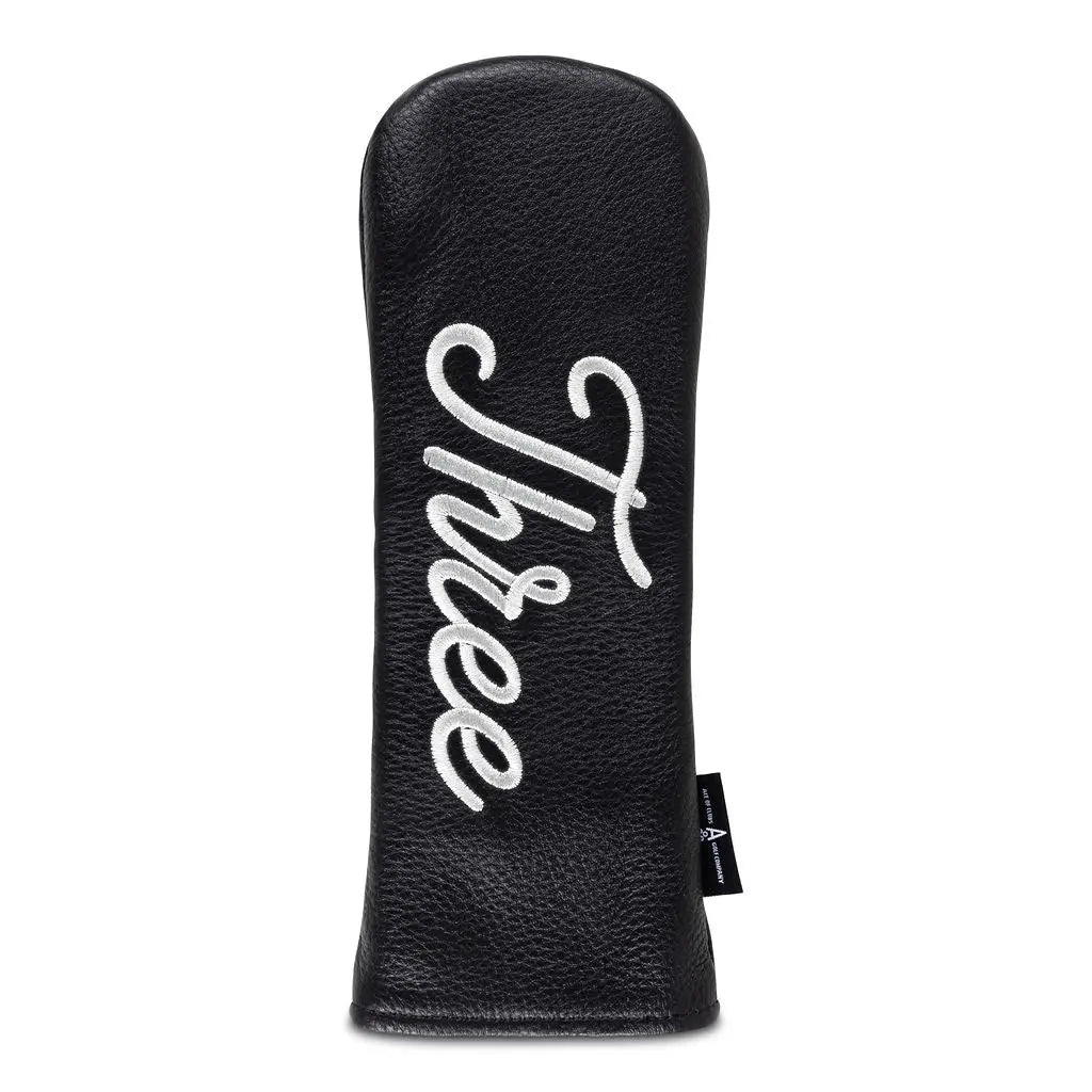 THREE - BLACK LEATHER FW WOOD HEADCOVER - Premium Wood Headcover from Ace of Clubs Golf Co. - Just $79.00! Shop now at Ace of Clubs Golf Company