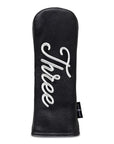 THREE - BLACK LEATHER FW WOOD HEADCOVER - Premium Wood Headcover from Ace of Clubs Golf Co. - Just $79.00! Shop now at Ace of Clubs Golf Company