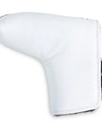 WHITE LEATHER REMOVE BEFORE PUTT HEADCOVER