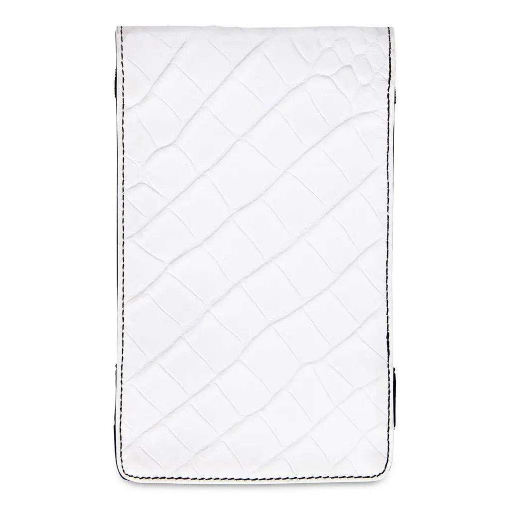 WHITE ALLIGATOR YARDAGE BOOK COVER - Premium YARDAGE BOOK COVER from Ace of Clubs Golf Co. - Just $79.0! Shop now at Ace of Clubs Golf Company