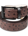 BROWN EMBOSSED OSTRICH BELT Ace of Clubs Golf Co.