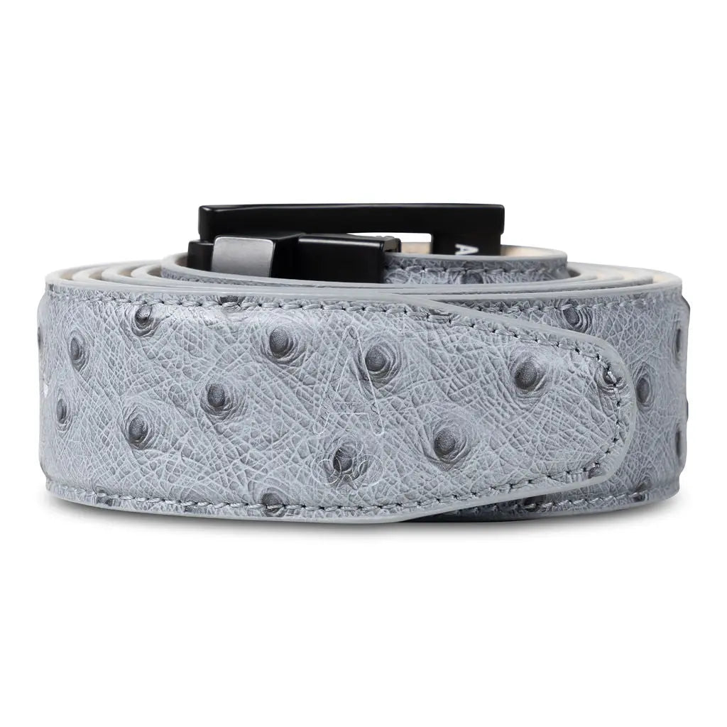 GRAY OSTRICH - Premium ONE-SIDED BELT from Ace of Clubs Golf Co. - Just $109.00! Shop now at Ace of Clubs Golf Company