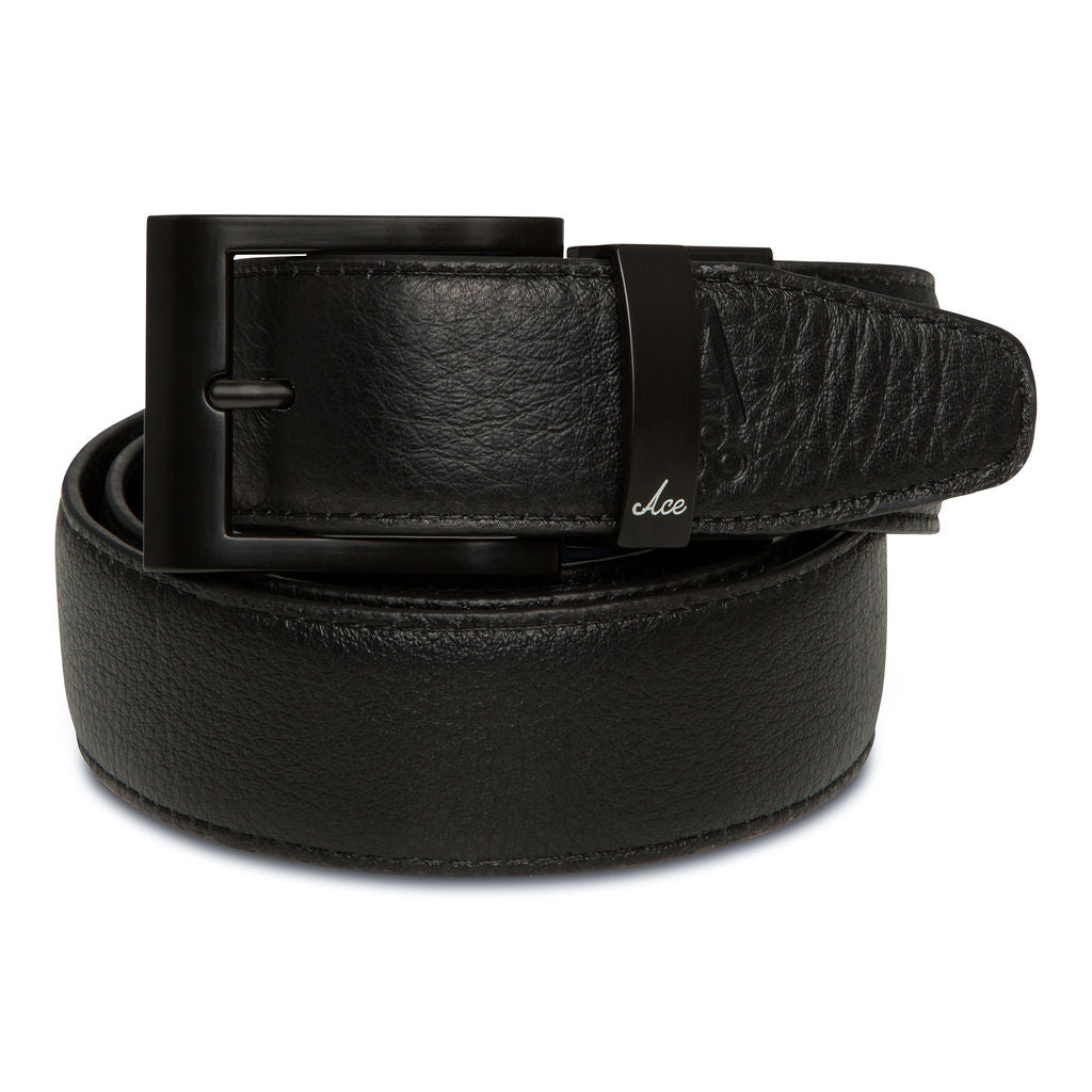 BLACK LEATHER BELT - Premium ONE-SIDED BELT from Ace of Clubs Golf Co. - Just $109.00! Shop now at Ace of Clubs Golf Company